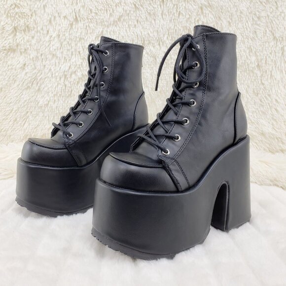 5" Block Heel Platform Goth Punk Ankle Boots 203 - Picture 10 of 15